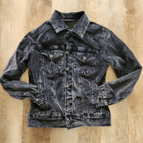Lucky Brand Black Velvet The Tomboy Trucker Jacket - Picture 2 of 14